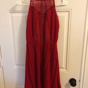 Backless Red Lace Dress